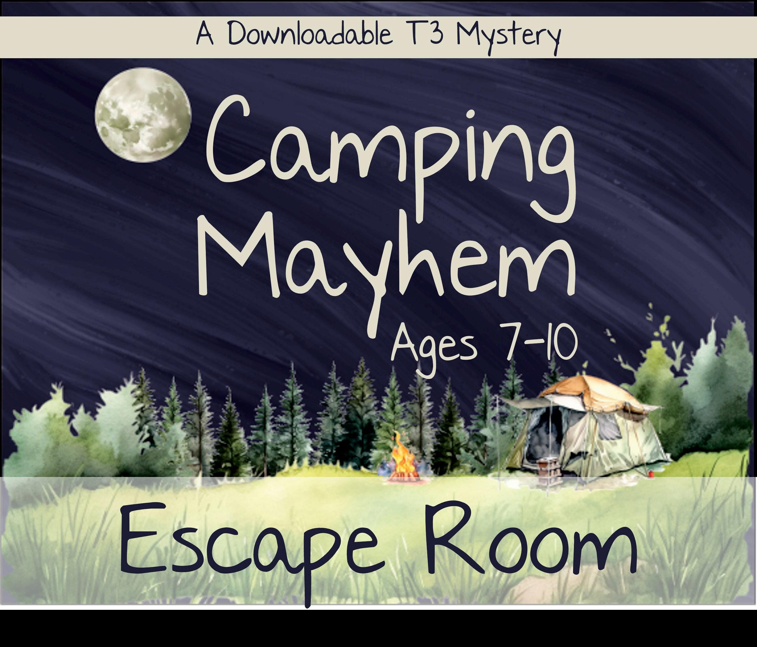 Camping Mayhem Escape Room: DIY Printable Puzzle (Download ONLY)