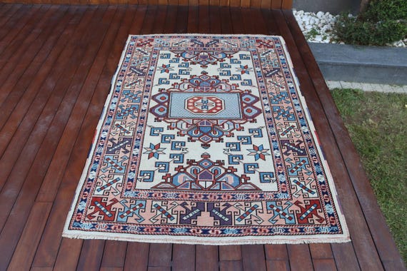 Vintage Turkish Rug 122x175cm 4x6ft - Etsy