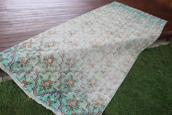 ヴィンテージ トルコ ラグ、4 x 10 フィート、128 x 306 cm、花