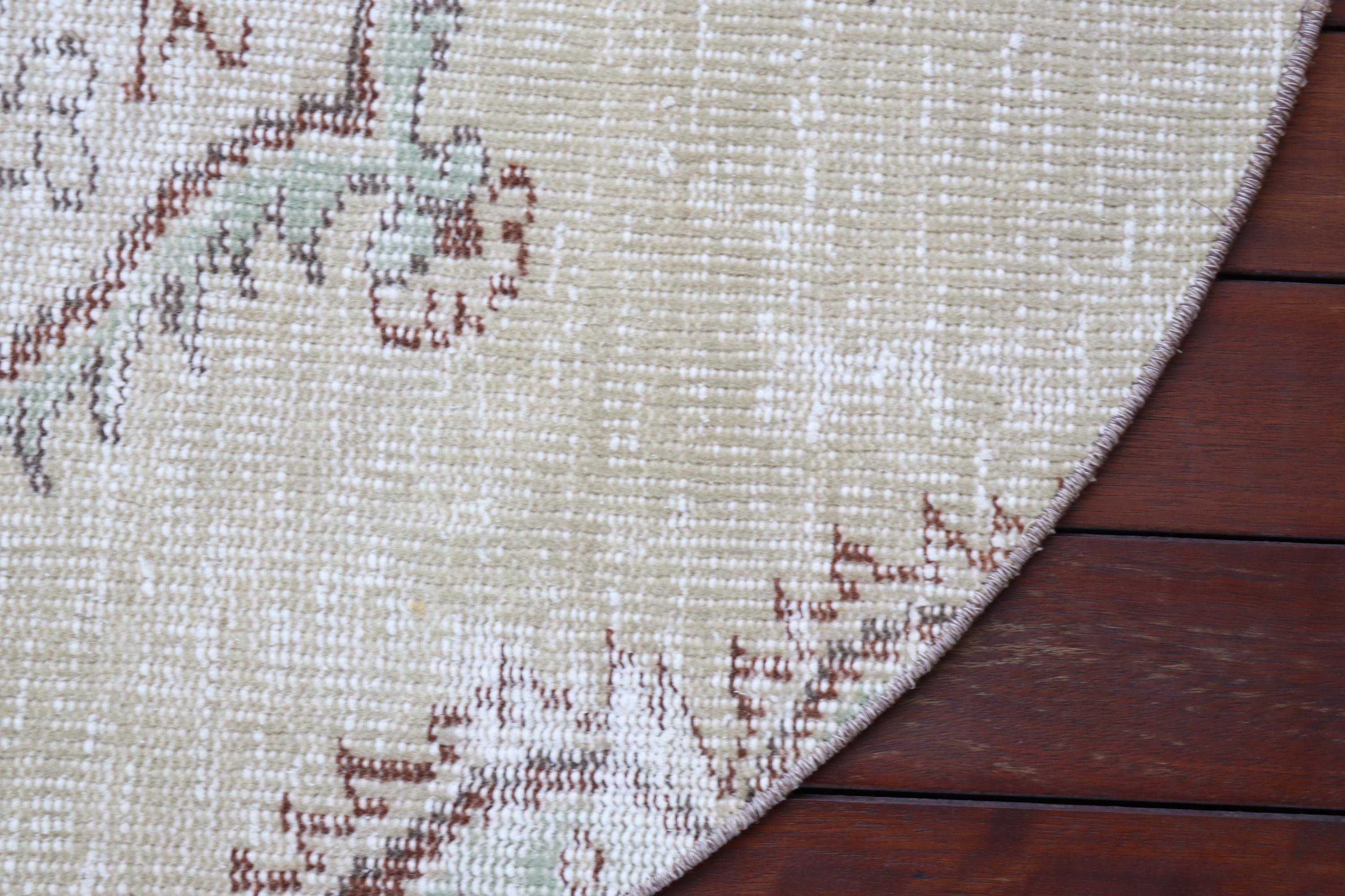 ＊ヴィンテージラグ トルコラグ ラウンドラグ Vintage rug 04＊ ヴィンテージラグ、4x4 アクセントラグ、トルコラグ、ラウンド