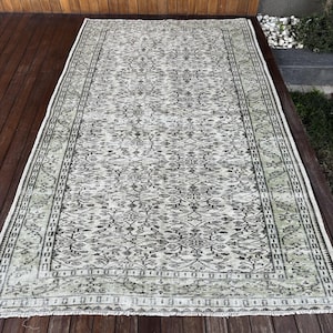 Vintage Rug, 6x9 Large Rug, Turkish Rug, Oushak Rug, Rugs For Bedroom, 5.4x8.5 ft Beige Rug, Soft Washable Anatolian Rug, Vintage Decor,