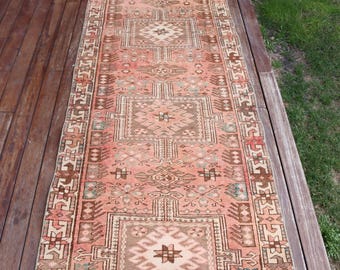 ヴィンテージトルコラグランナー 3 x 10フィート 88 x 311 cm - Etsy 日本