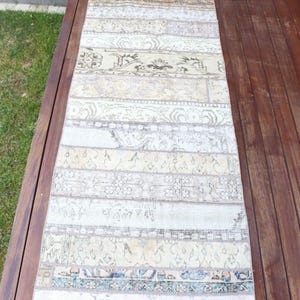 Turkish Rug, Vintage Rug, Patchwork Rug, 3x9 Runner Rugs, Anatolian Rugs, Rugs For Stair, 2.7x9.1 ft Beige Rug, Hand-Knotted Oriental Rug,