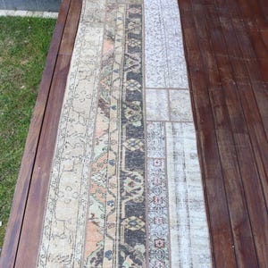 2x10 Runner Rug, Vintage Rug, Turkish Rug, Patchwork Rug, Antique Rug, Rugs For Stair, 2.4x9.7 ft Beige Rug, Decorative Oushak Rug, Boho Rug