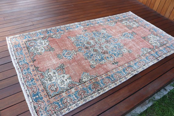 Vintage Turkish Rug, Oushak Area Rug, 113x200cm - Etsy