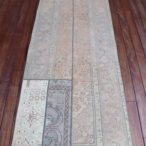 Vintage Rug, 3x9 Runner Rug, Patchwork Rug, Turkish Rug, Anatolian Rug, Rugs For Hallway, 3x8.7 ft Orange Rug, Handwoven Vintage Turkish Rug