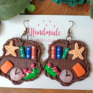 Book Shelf Handmade Polymer Clay Earrings