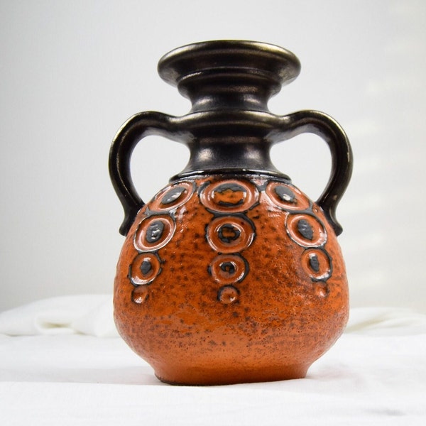 Vase Handarbeit Österreich, Retro Orange