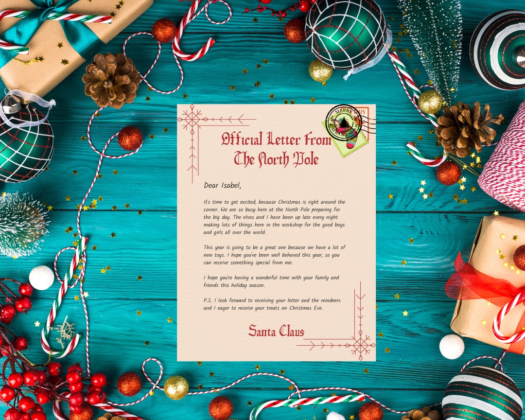 Customizable Letter From Santa Instant Download Etsy Customizable Letter From Santa Instant Download Etsy