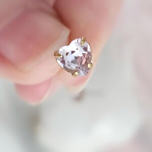 Heart Stud Earrings - Romantic Minimalist Austrian Crystal Jewelry in Antique Gold-Tone Post Earrings