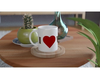 I Heart Wood White 11oz Ceramic Mug