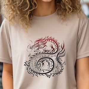 Chinese Dragon T-Shirt, Dragon tee, Oriental Graphic Tee, Asian culture, Creature Shirt, Dragon Gift, Vintage Retro Tee, birthday party