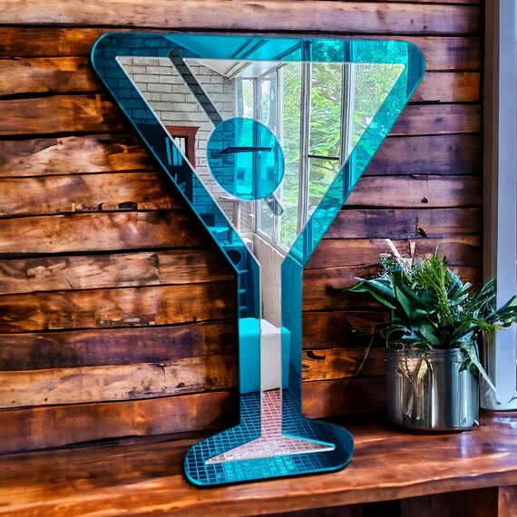 MARTINI パブミラー 広告ミラー 木製フレーム 44×64cm Large Martini Mirror - Colourful Cocktail Bar Wall Art - Etsy Norway