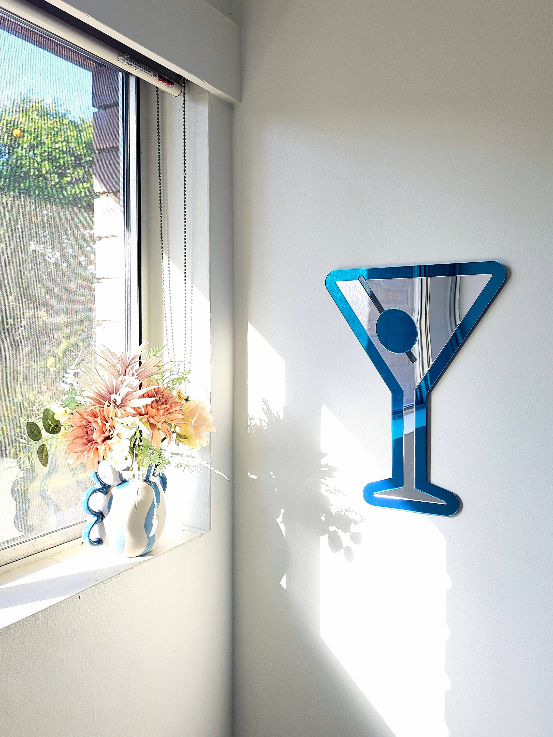 Large Martini Mirror - Colourful Cocktail Bar Wall Art - Etsy Norway