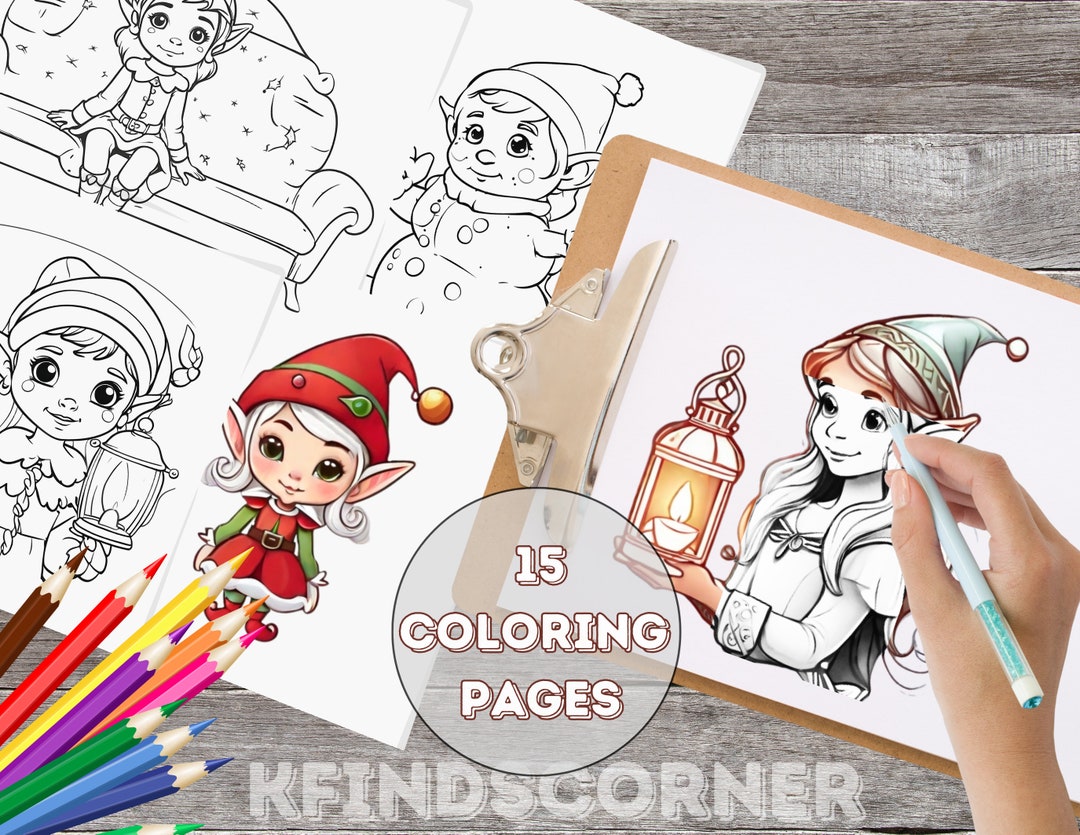 Christmas Elf Coloring Pages, Printable Coloring Pages, Coloring Pages