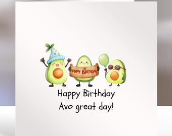 Happy Birthday Card | Avocado Graphic | Avo Birthday