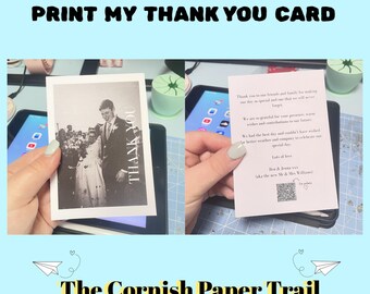 Custom 4x6 Wedding Thank You Cards, with thanks card | Personalised Photo Print