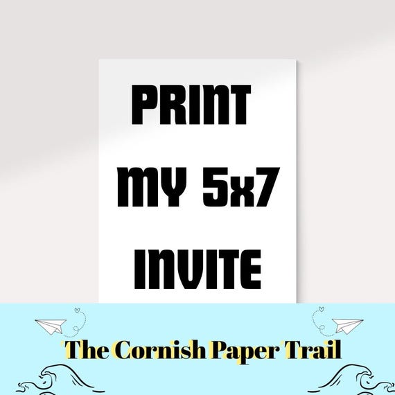5x7 Invitation Printing Service | Custom Canva Design Prints | Wedding Invitation