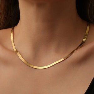 Silver chain necklace, 925 Sterling silver snake chain, Chain for women, Choker silver chain, Round snake chain