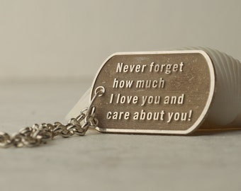 Personalisierte Sterling Silber Dog Tag Halskette - König der Löwen