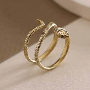 Vintage Snake Ring • Adjustable Snake Ring • Open Snake Ring • 925 Sterling Silver Snake Ring • Gold Snake Ring • Spiral Ring • Animal Ring