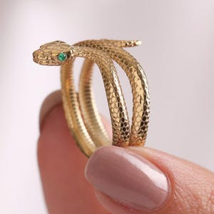 Vintage Sterling Silver Snake Ring: Adjustable Open Spiral Design, Silver Snake Ring, Gold Snake Ring, Snake Jewelry, Gift for Her