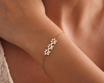 Pulsera con nombre y huella de pata personalizada, pulsera para amantes de los gatos, pulsera con huella de perro, pulsera con nombre de mascota, regalo para amantes de las mascotas, regalo personalizado, regalo para ella