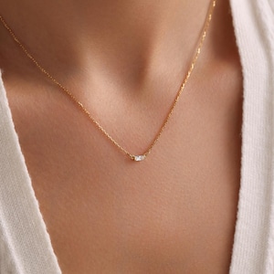 Bgauette Diamond Necklace  in Gold, Rose Gold, Serling silver, Bridal Necklace, Bridesmaid Necklace, Perfect Gift for Her,Mothers Necklace