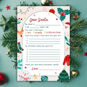 Brief an den Weihnachtsmann, Weihnachtswunschliste, Weihnachtsaktivität, Kinderbrief an den Weihnachtsmann, Weihnachtswunschliste, druckbare Weihnachtsvorlage, Weihnachten