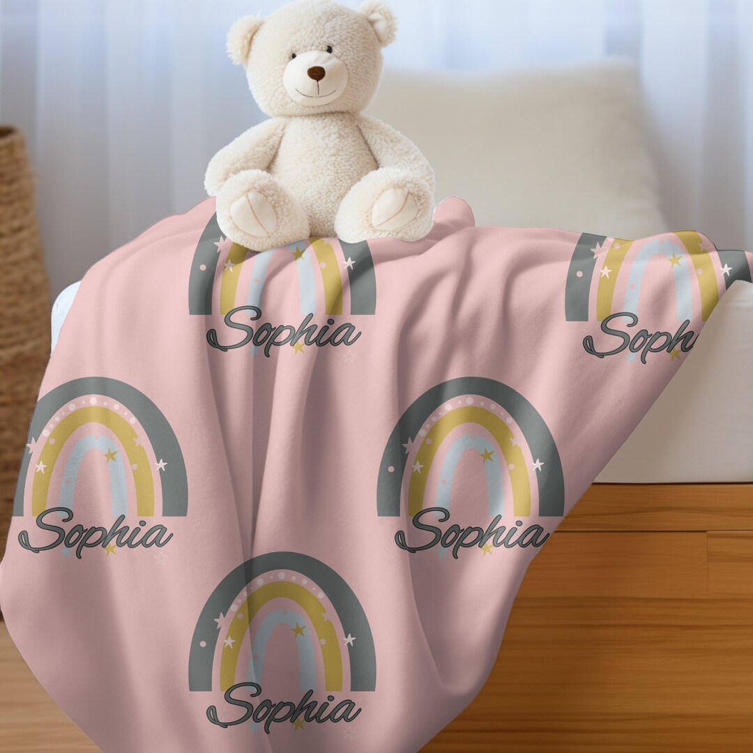 Personalized Name Blanket for Daughter & Son, Customized Name Baby