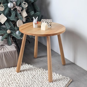 New Natural Round Table, Wooden Table for Kids, Best Gift for Toddler, Wonderful Table for Toddler, Table for Children, Best Christmas Gift