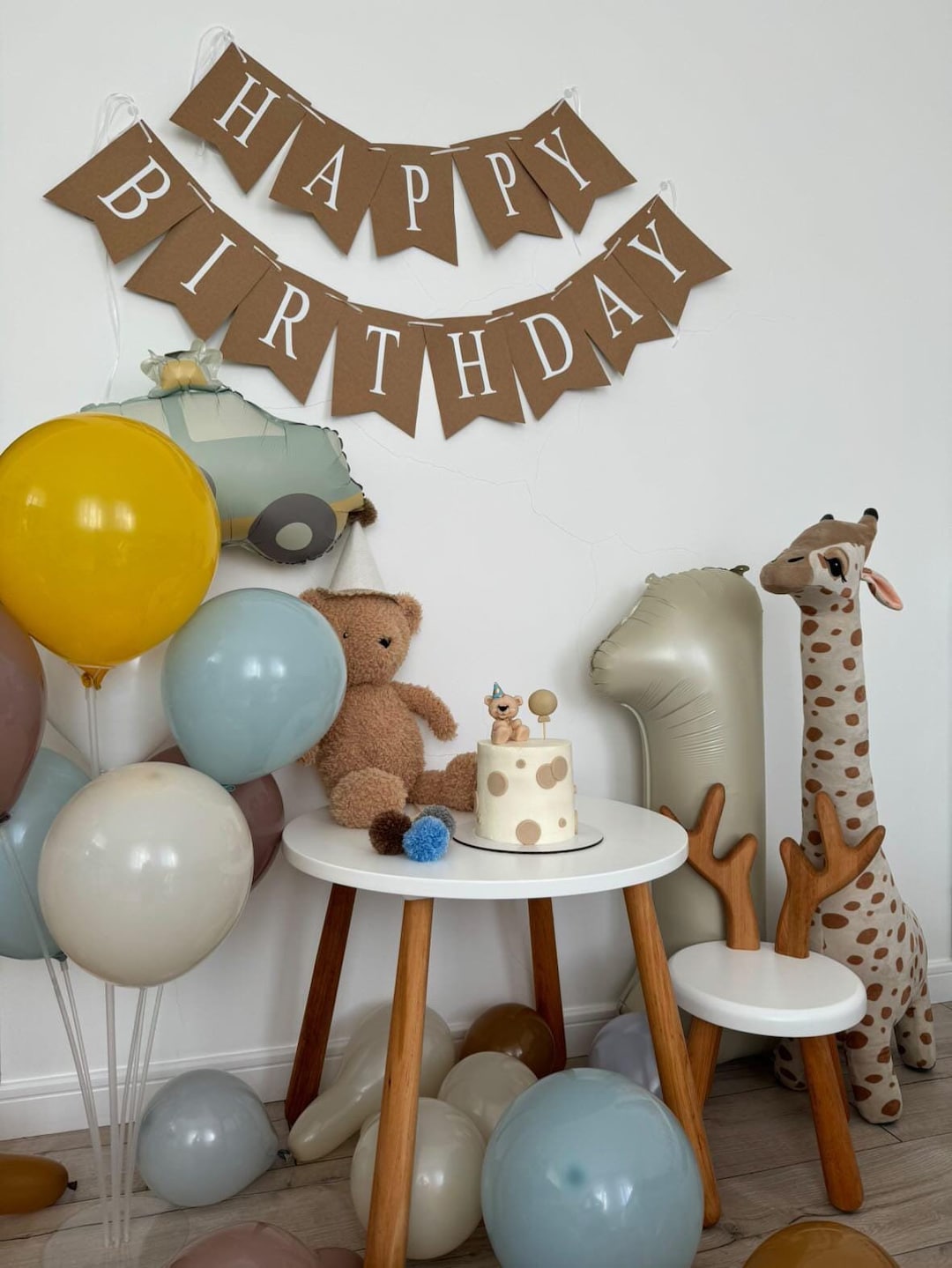 Wooden Table and Chairs Set, Best Gift for Toddler, Round Kids Table ...