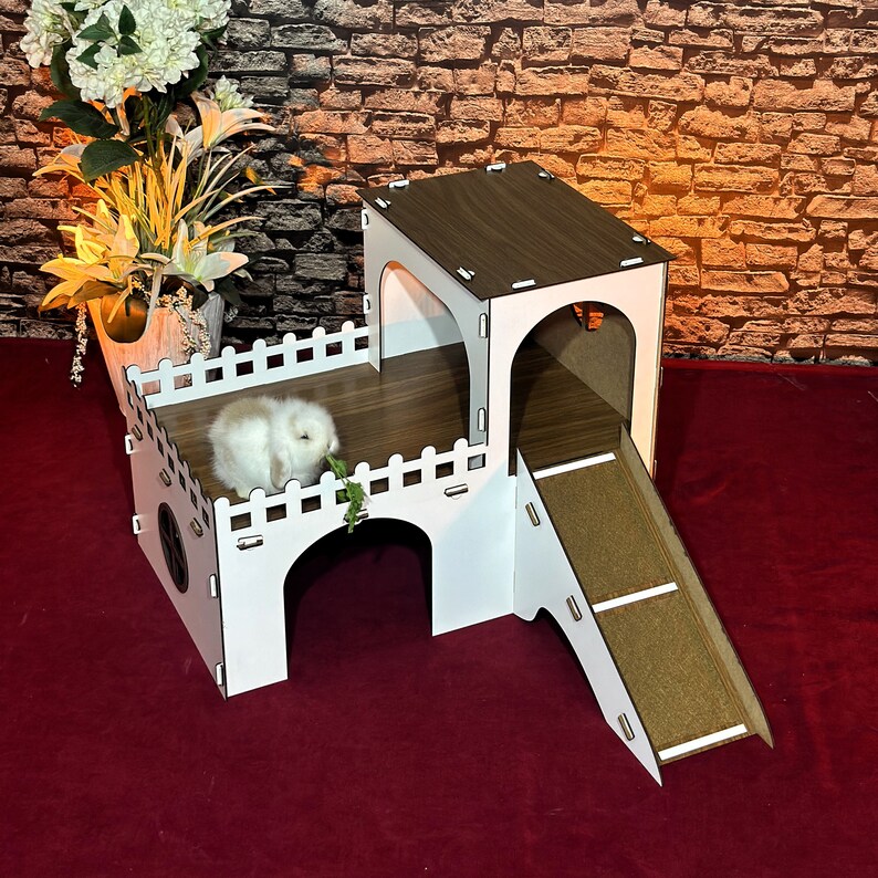 Terrace Rabbit Two Story Kingsize Bunny Castle – Rabbit House With Tower & Terrace ...
