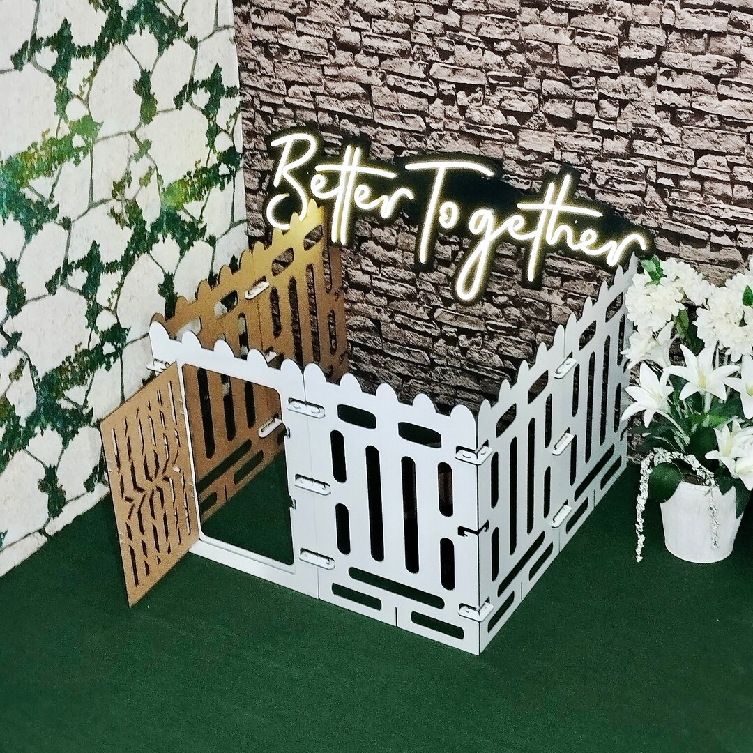 View of Wooden Pet Playpen With Door: Small Animal Fence - Etsy