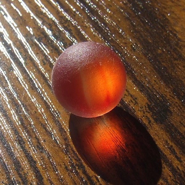 Rare sea marble, red with shades, authentic sea find, 328