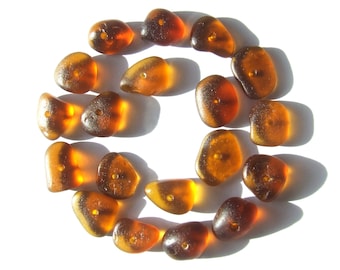 amber, fragments, authentic sea glass, with hole, 367