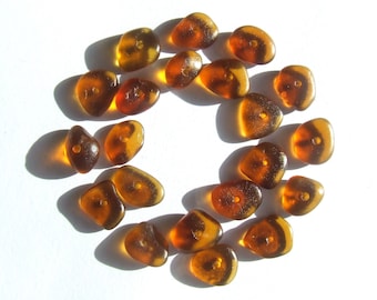 amber, fragments, authentic sea glass, with hole, 368