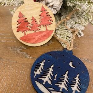 Rustic wooden Christmas ornaments
