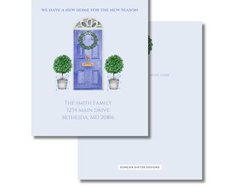 We've Moved Cards: New Home Announcement, Watercolor Door Design