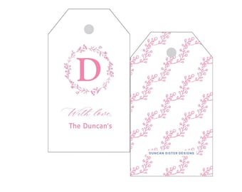 Personalized Favor Tags: Monogrammed Watercolor Gift Tags