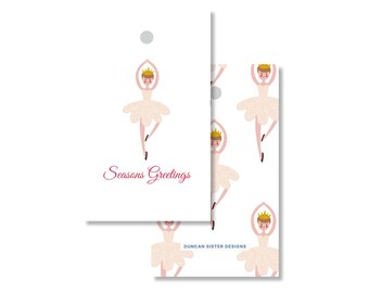 Personalized Holiday Ballerina Gift Tag, Nutcracker Christmas Gift Tag, Ballerina Tag, Custom Holiday Gift Tag, Kids Christmas Gift Tags