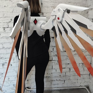 Mercy Wings Overwatch Cosplay Prop – Foam EVA Costume Accessory – Custom Painted Armor Wings