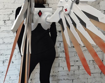 Mercy Wings Overwatch Cosplay Prop – Foam EVA Costume Accessory – Custom Painted Armor Wings