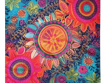 Floral Mandala all-over print scarf / Bandanna