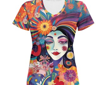 Flower Girl! Artwear V-neck T-shirt