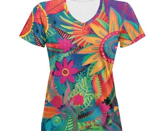 Jungle Vibe! Artwear Women's V-neck T-shirt
