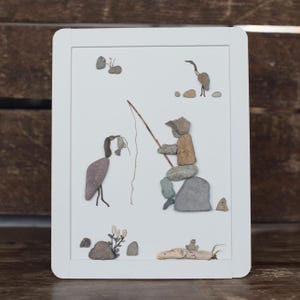 Fishing Pebble Art