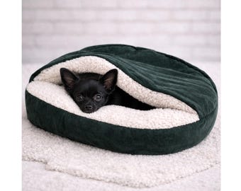 Cuccia a tana - Accogliente cuccia a forma di grotta coperta per Chihuahua e razze toy.