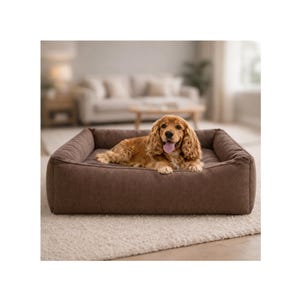 Washable Medium Dog Bed with Bolster Sides