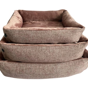 Rectangular dog bed – small medium L pet bed luxury calming dog sofa faux fur puppy bed for  small breeds & cats gift for dog lover